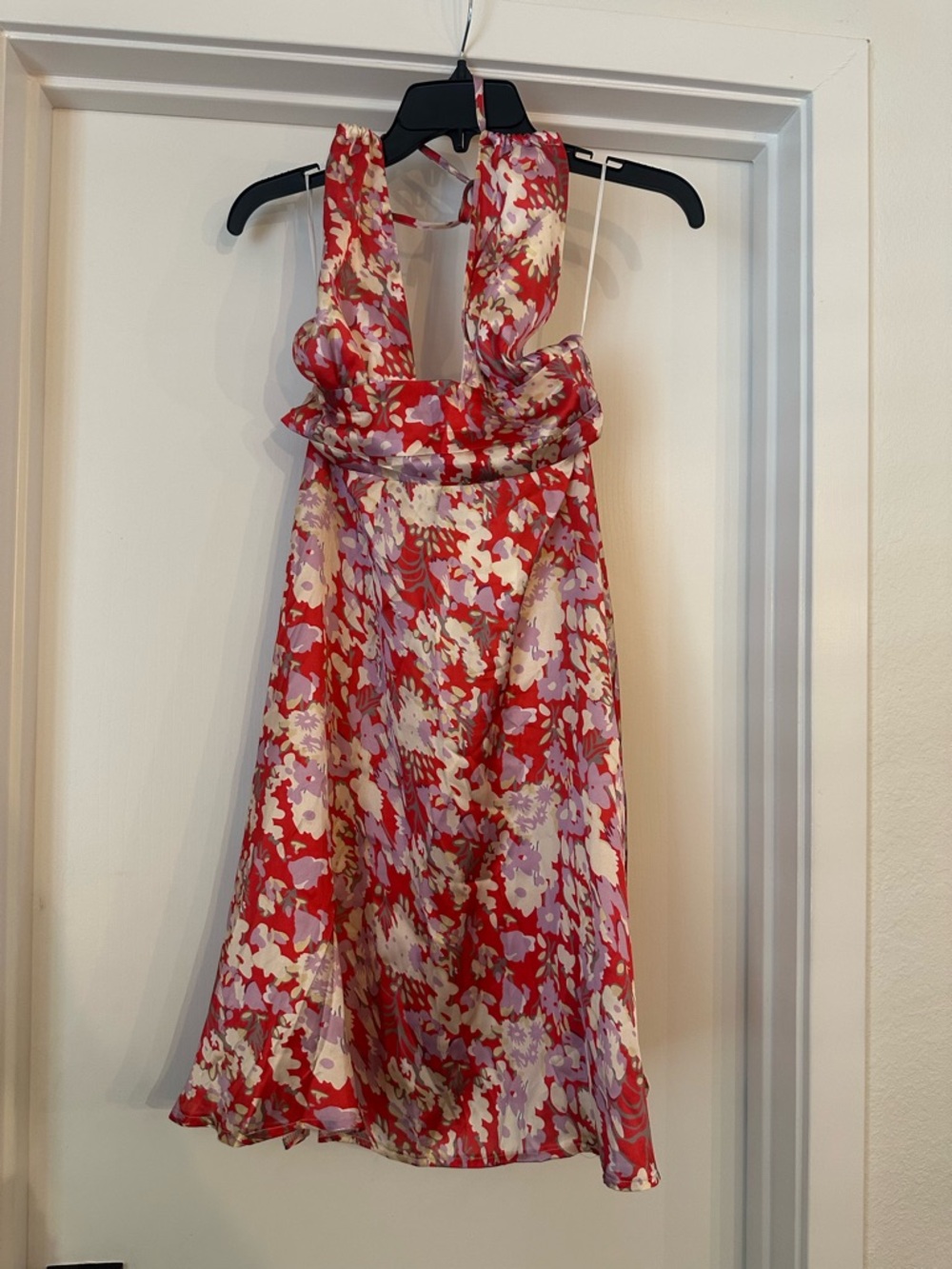 Halter style Floral A-Line Dress